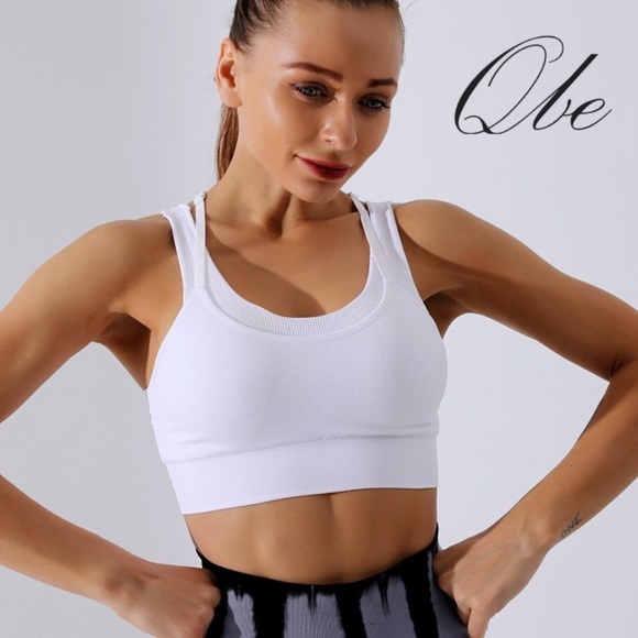 Seamless Double Sports Bra Crop Tank Top - Picture 3 of 6